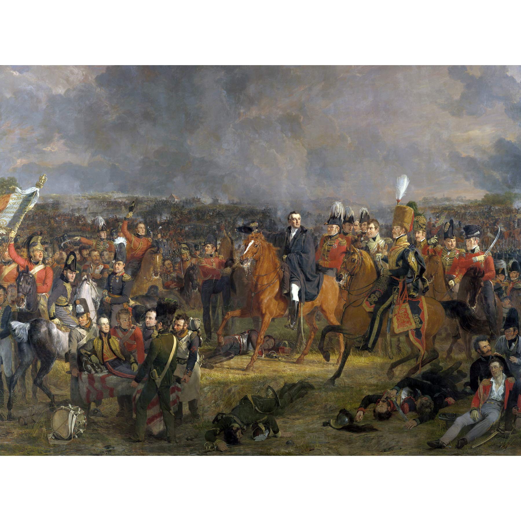 Artery8 Jan Willem Pieneman Battle Of Waterloo Painting Premium Wall Art Canvas Print 18X24 Inch