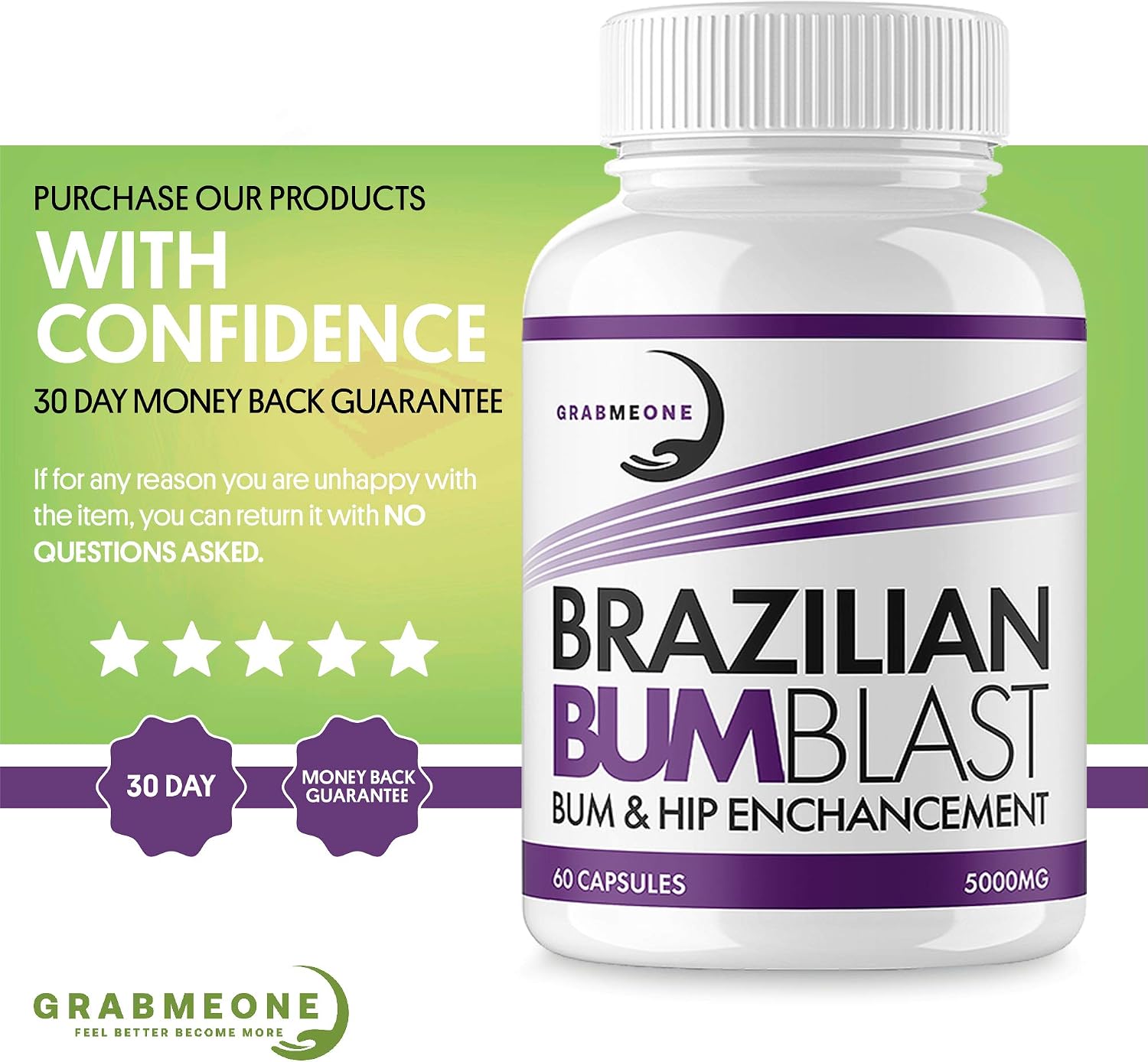 Bum & Hip Enlargement Supplement - Natural Enhancer Supports Bigger, Toned, and Firm Bum - Bum & Hip Enhancement (60 Capsules) - Image 5