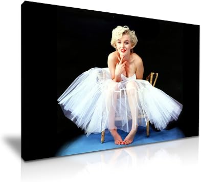 Marilyn Monroe Ballerina Dress Tutu Red Sexy Lips Canvas Wall Art Picture Print - For Marilyn Monroe Fans Modern Family Home Office Hotel Decoration XL 91cm X 61cm