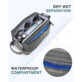 BAGSMART Toiletry Bag for Men, Large Travel Toiletry Organizer, Dopp Kit Water-resistant Shaving Bag for Toiletries Accessories - Grey