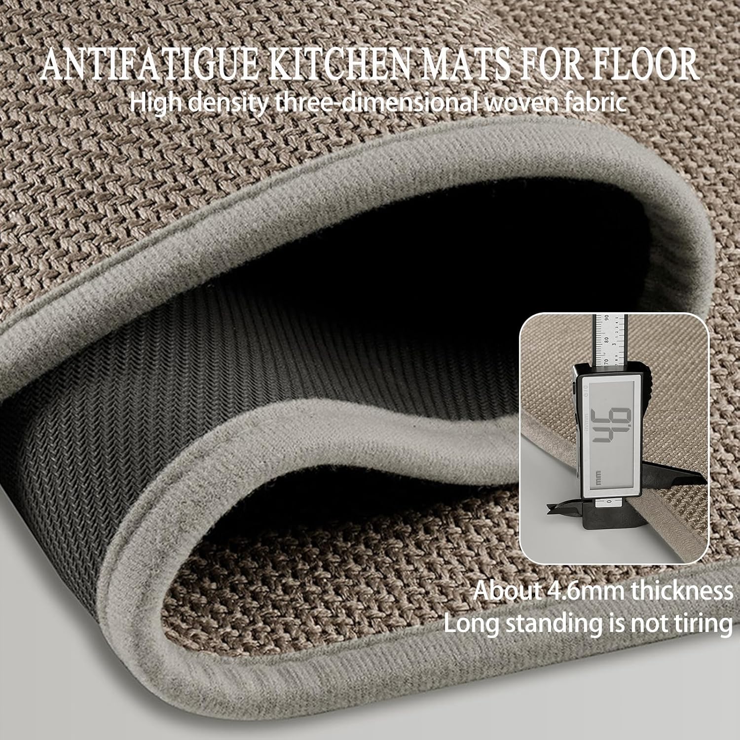 Kitchen Mats for Floor 2 Piece (Grey Rug, 29.5“×19.7“+47.2“×19.7“), Kitchen Rugs Non Slip Washable Long Hallway Runner Corner L Shaped Rug Set, Non Slip Runner Rug Door Mat Bathroom Laundry Room