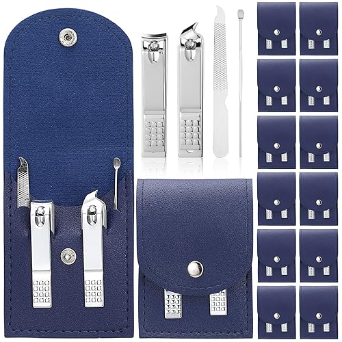 Miniatura 8 de Geosar Juego de 12 juegos de manicura, cortaúñas, kit de pedicura de acero inoxidable, juego de pedicura profesional, kits de aseo para el cuidado