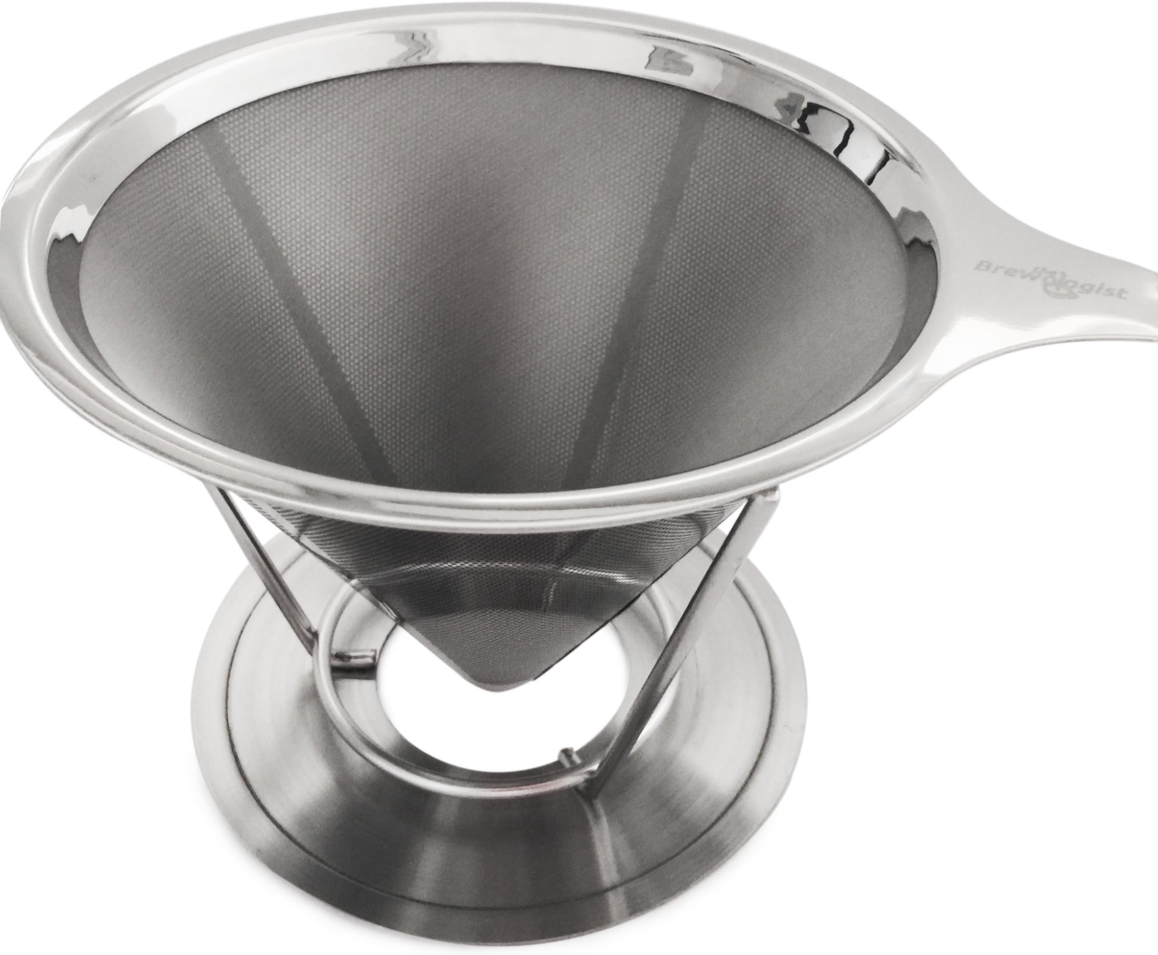 The Brewologist Pour Over Coffee Filter - Permanent, Reusable Stainless Steel Filter for the Best Coffee (2 cup)