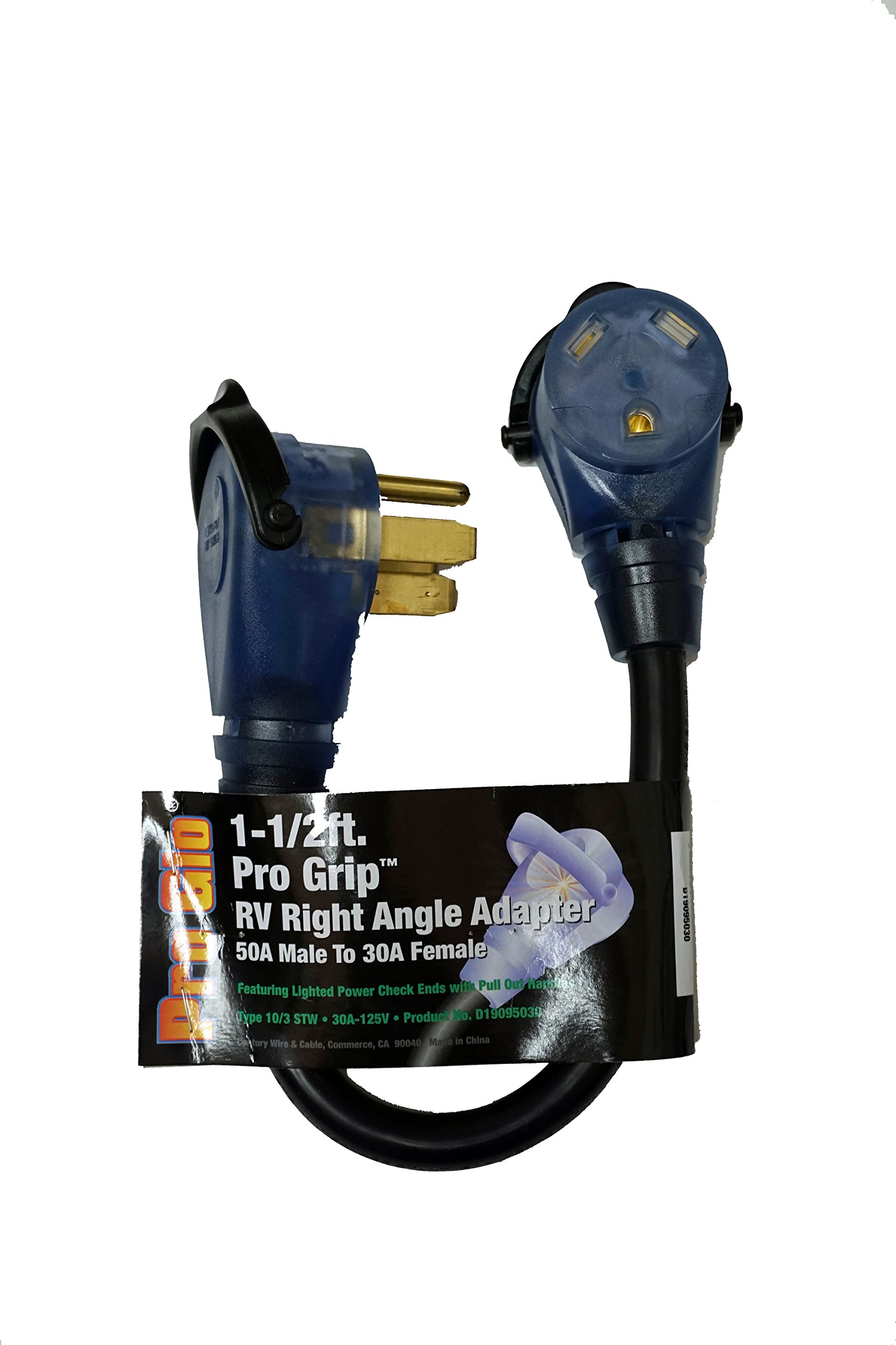 ふー♫ Amazon.com: Pro Grip 1.5 Ft. (18 Inch) 50A Male to 30A Female