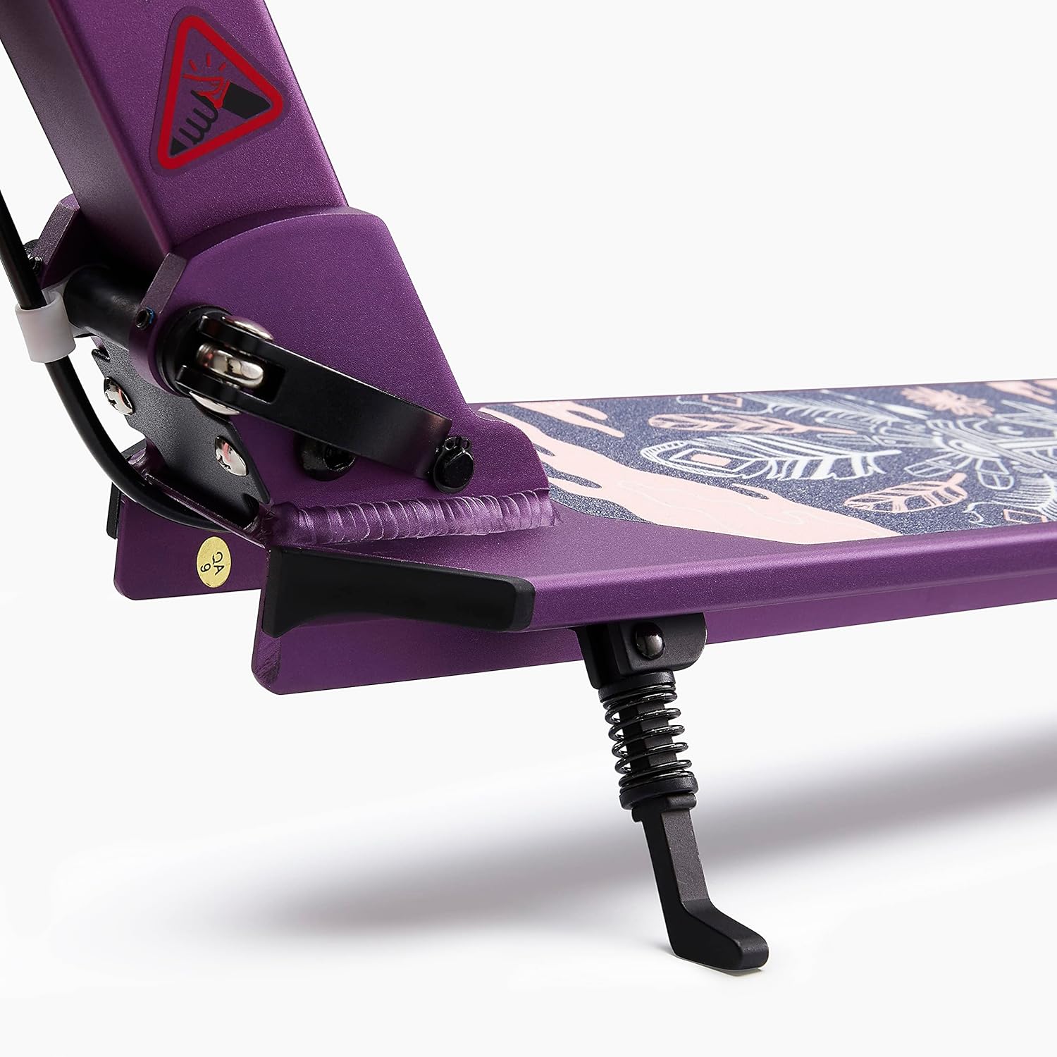 The Oxelo MID5 Kick Scooter in its folded position