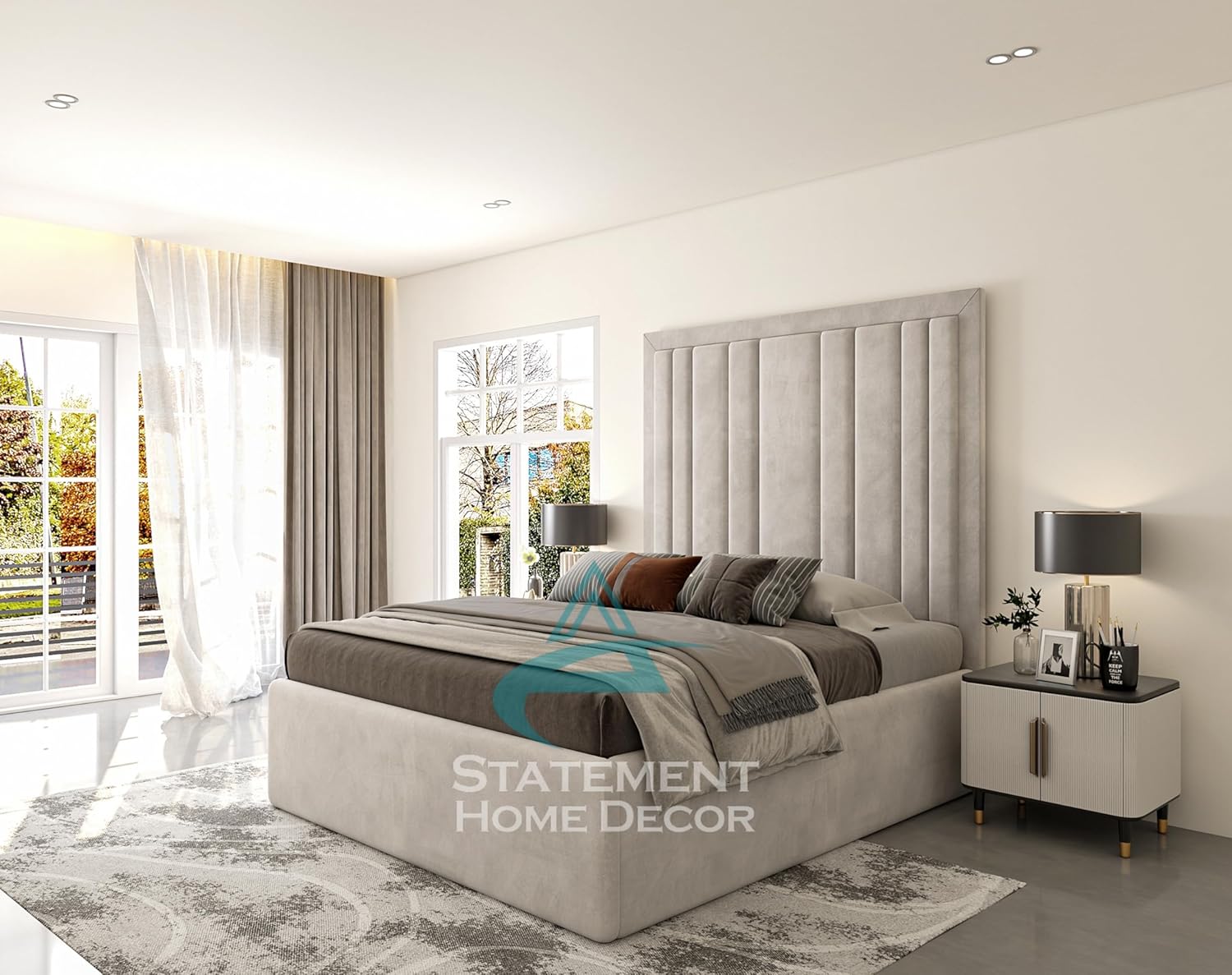 Ottoman Storage BedUpholstreded BedPlush Velvet Bed With Storage