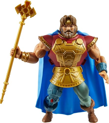 Masters of the Universe Origins Figura de acción y accesorio, Rise of Snake Men King Rando y mini libro de cómics, 5.5 pulgadas