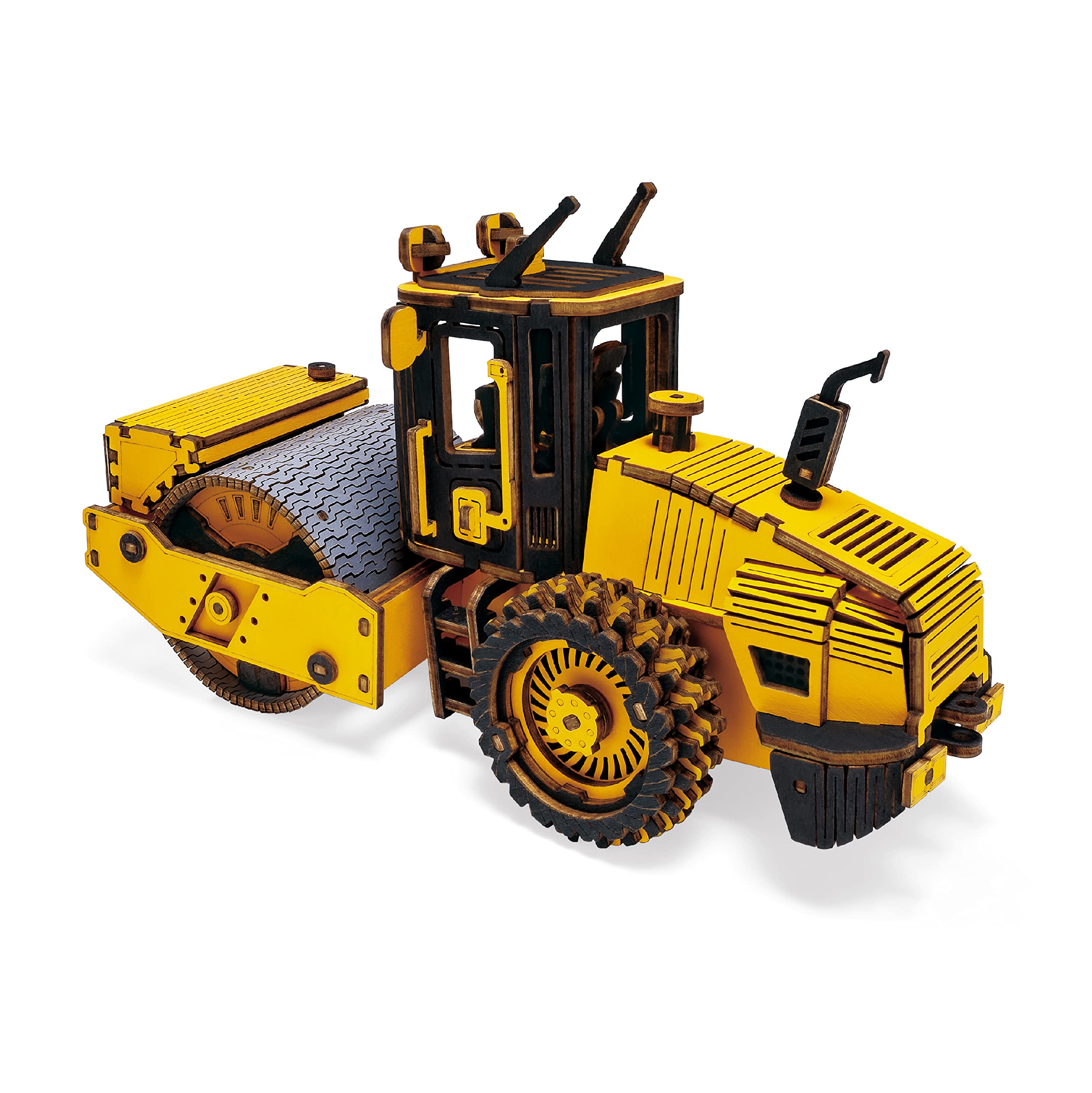 ROKR Model Car Kits Engineering Car Road Roller, Wooden 3D Puzzles Model Building Kits for Adults to Build, STEM Toys Construction Vehicle, for Teens Ages 14+ (Road Roller/204PCS)