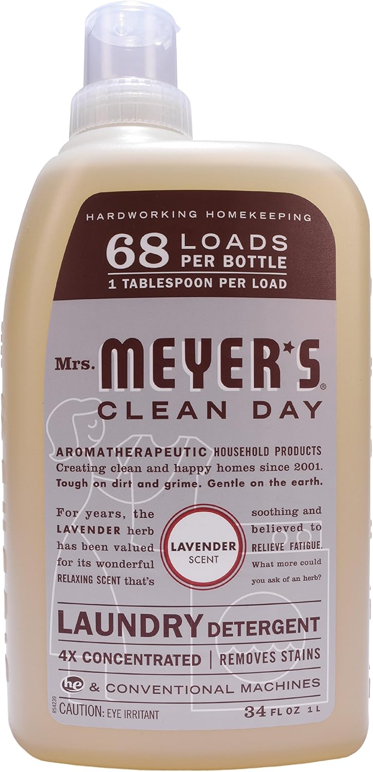 Mrs. Meyer's Laundry Detergent Lavender 68 Load, 34 Fluid Ounce