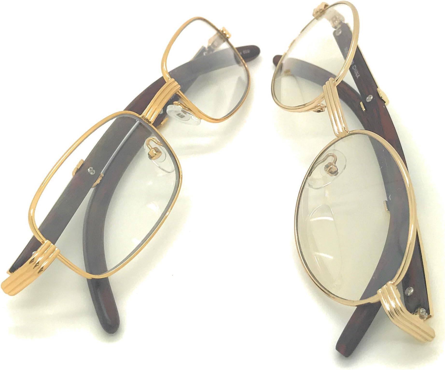 Art Nouveau Vintage Style Gold Metal Frame Oval Men Women Eye Glasses