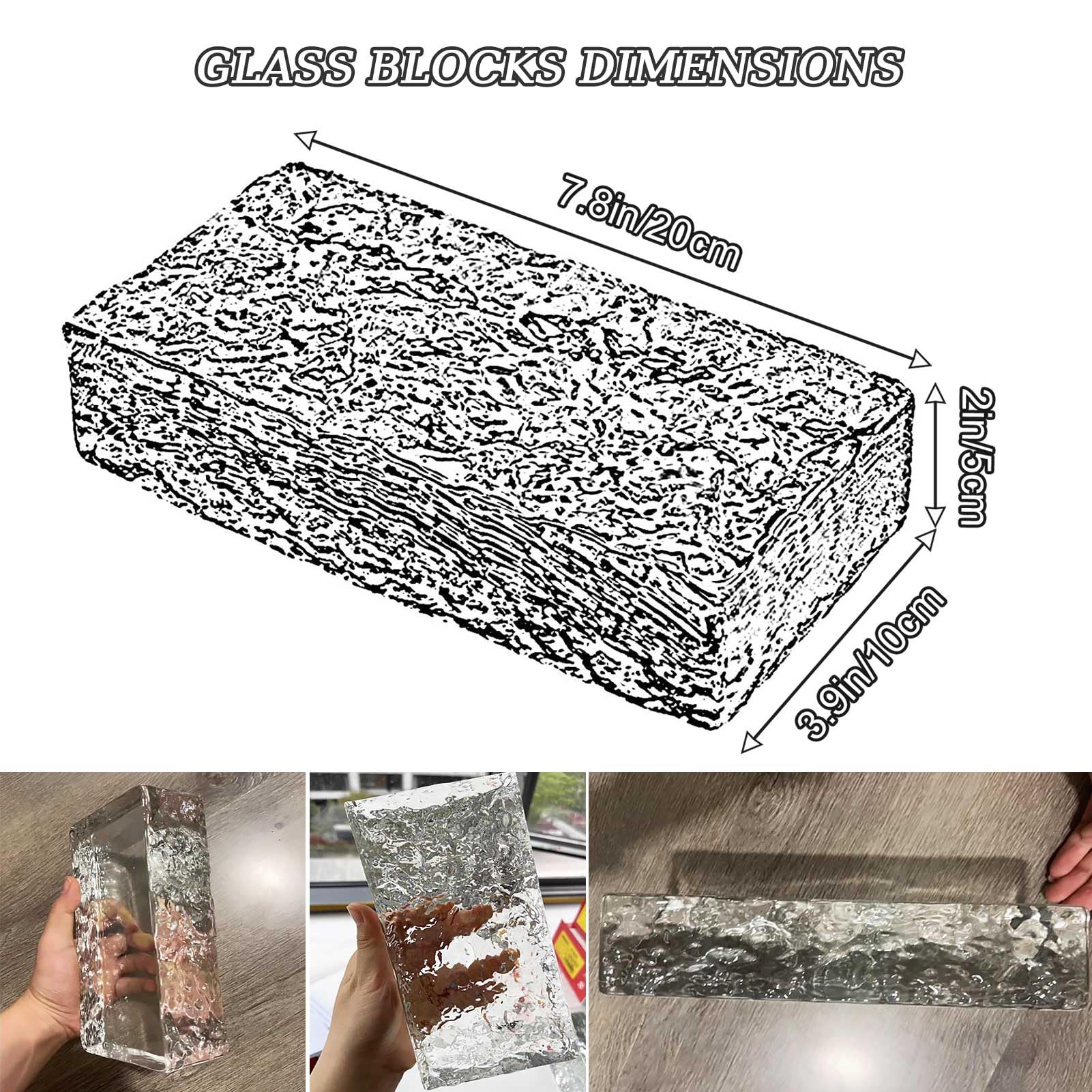 Mattoni in Vetro Trasparenti Rettangolari con Motivo a Cristallo Ghiacciato, Utilizzati in Ambito Edilizio per Pareti Divisorie, Nonché per Impianti di Illuminazione Fai da Te,Verde,4 Brick