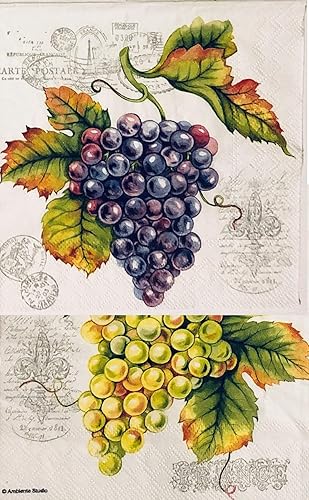 Miniatura 7 de Servilletas de uva morada de 13 x 13 pulgadas, servilletas de papel para almuerzo, cócteles, servilletas de papel decorativas para postres,