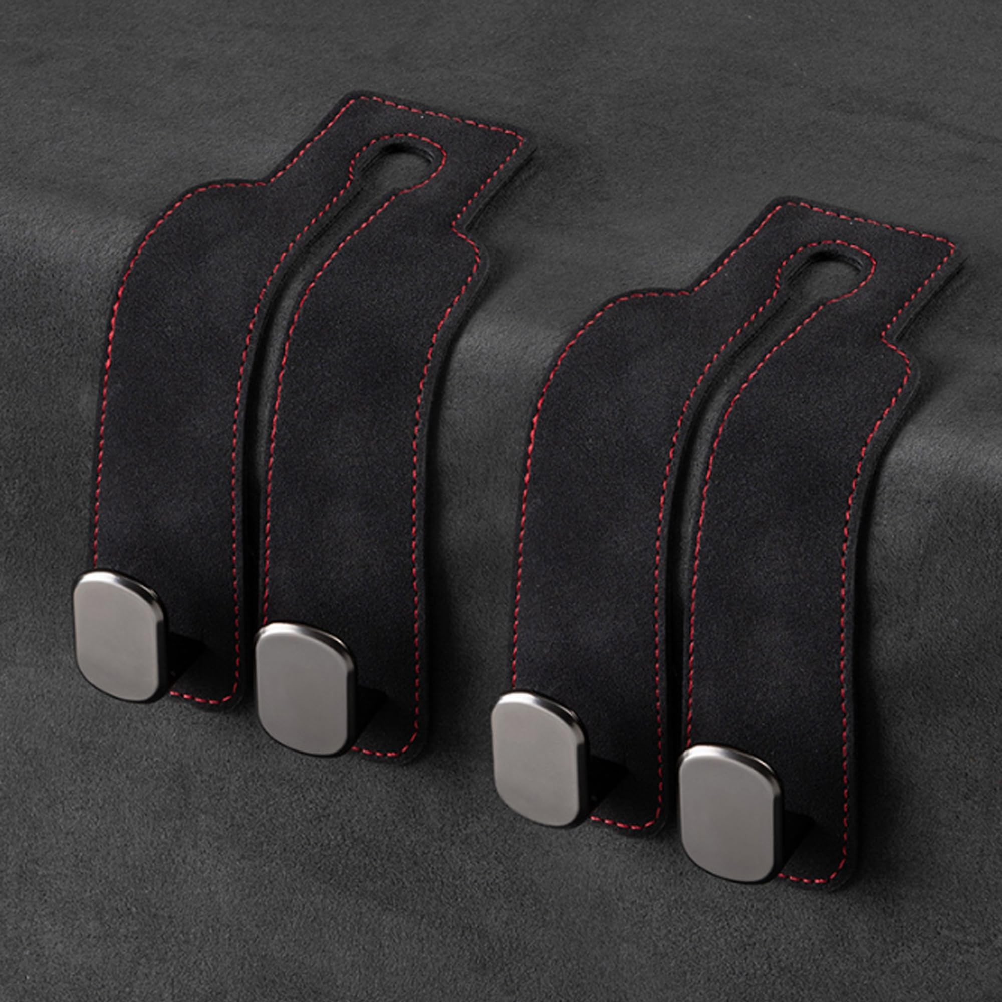 Amelity Car Seat Back Storage Hook, Car Purse Hook, Car Seat Hooks for Headrest, Car Hooks for Purses and Bags Cute (Black-2 Pack)