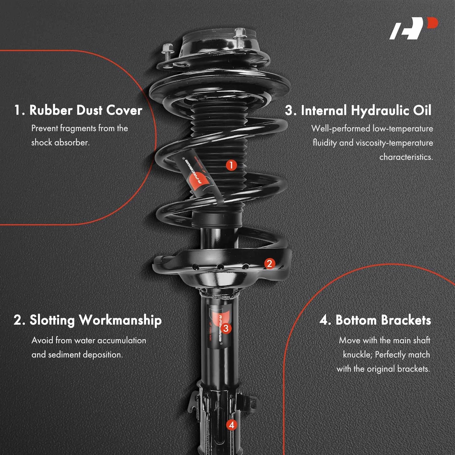 A-Premium Front Complete Strut and Coil Spring Assembly Compatible with Subaru Legacy 2013-2014, 2-PC Set