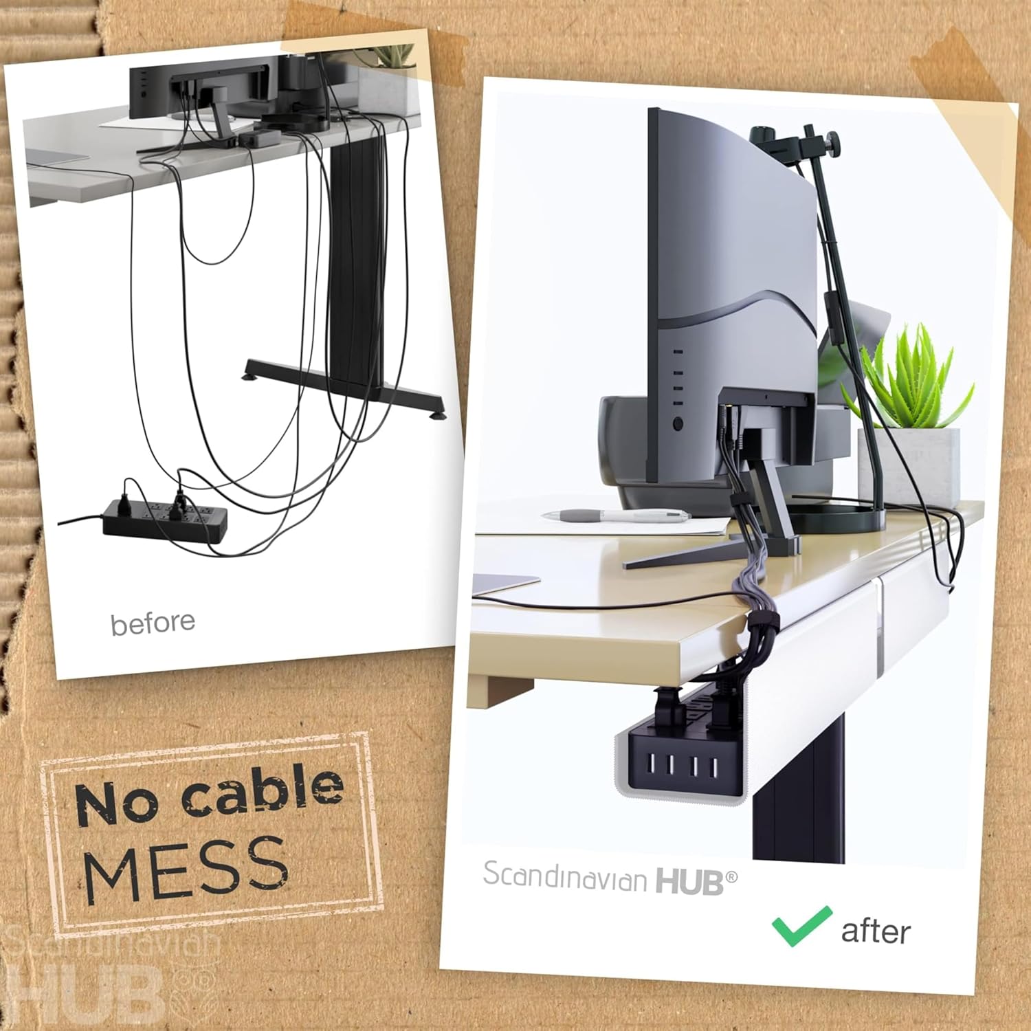 No-Screw Under Desk Cable Management Tray - Self-Adhesive Installation, Cord Management, Cable Tray, Under Desk Wire Organizer - White Single Tray 1pc Self Adhesive White
