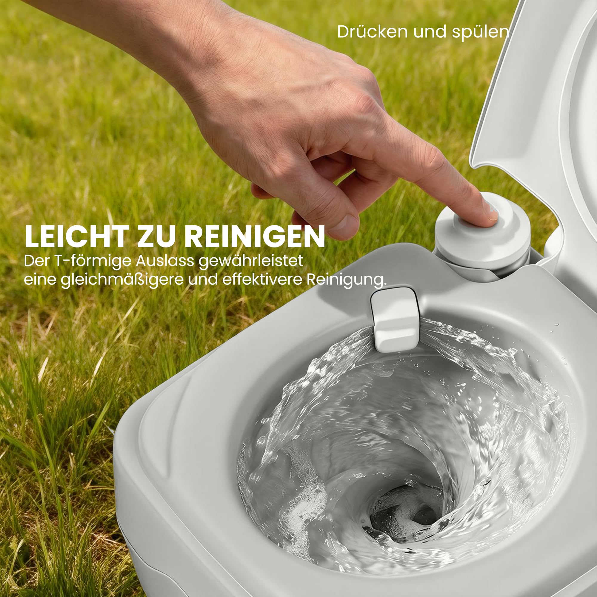 HOMCOM Campingtoilette Reisetoilette max. Tragkraft bis 147 kg 20L Grau | Trockentrenntoilette, Für Camping, Wandern, Reisen, Angeln