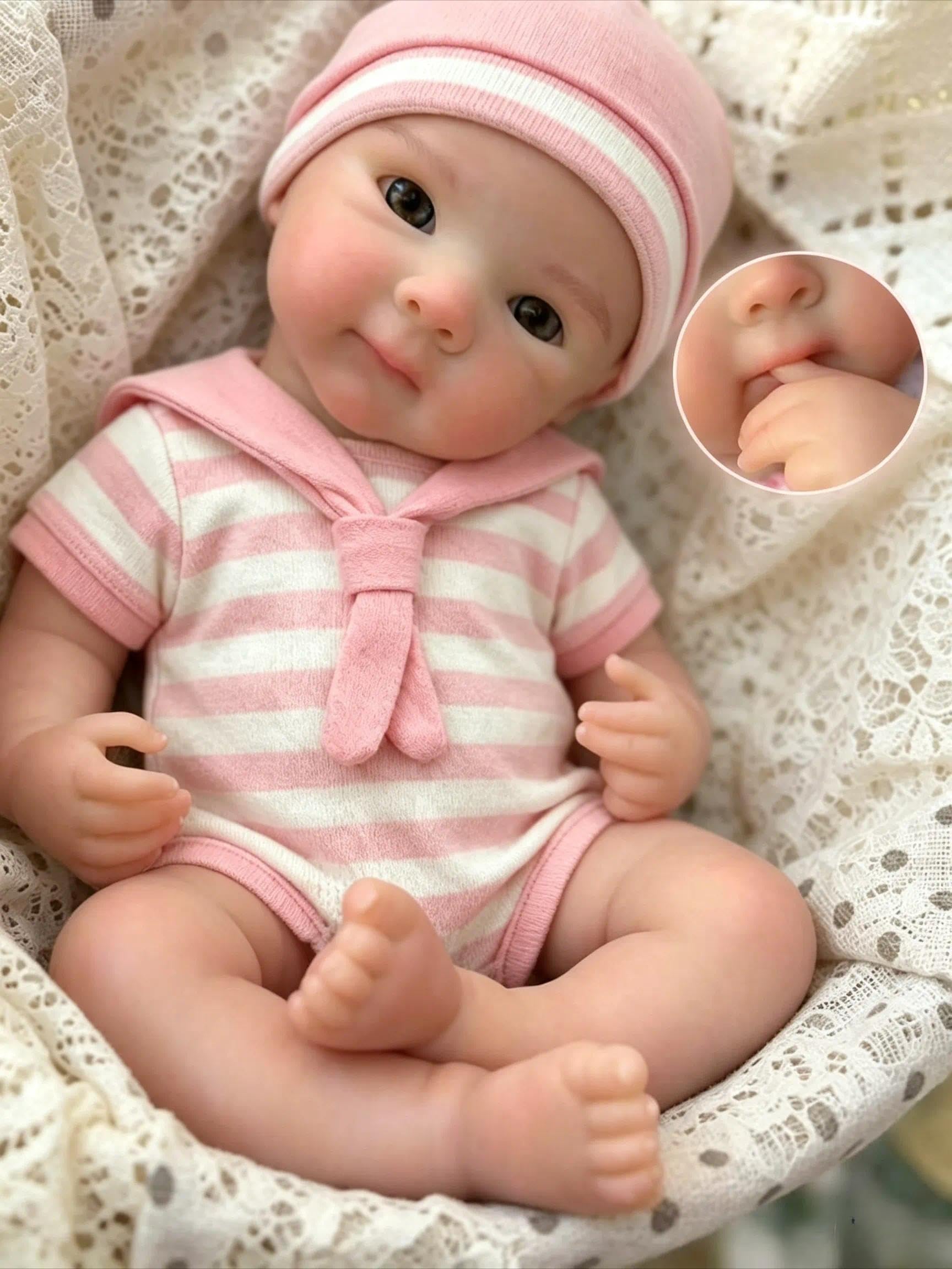 Zero pam Reborn Baby Vollsilikon Lebensecht, 30CM Reborn Puppe Silikon Baby Aus Platin-Silikon,babypuppen Wie Echt,Waschbar Lebensechte Babypuppen,Mit Zubehör, Geschenk Für Kinder Ab 3 Jahren