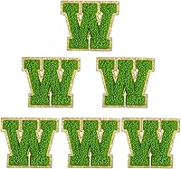 Vista 59 de 6 piezas de parches de letras de chenilla autoadhesivas, parches de letras preppy de 2 pulgadas para bolsos, ropa y sombreros, grandes pegatinas
