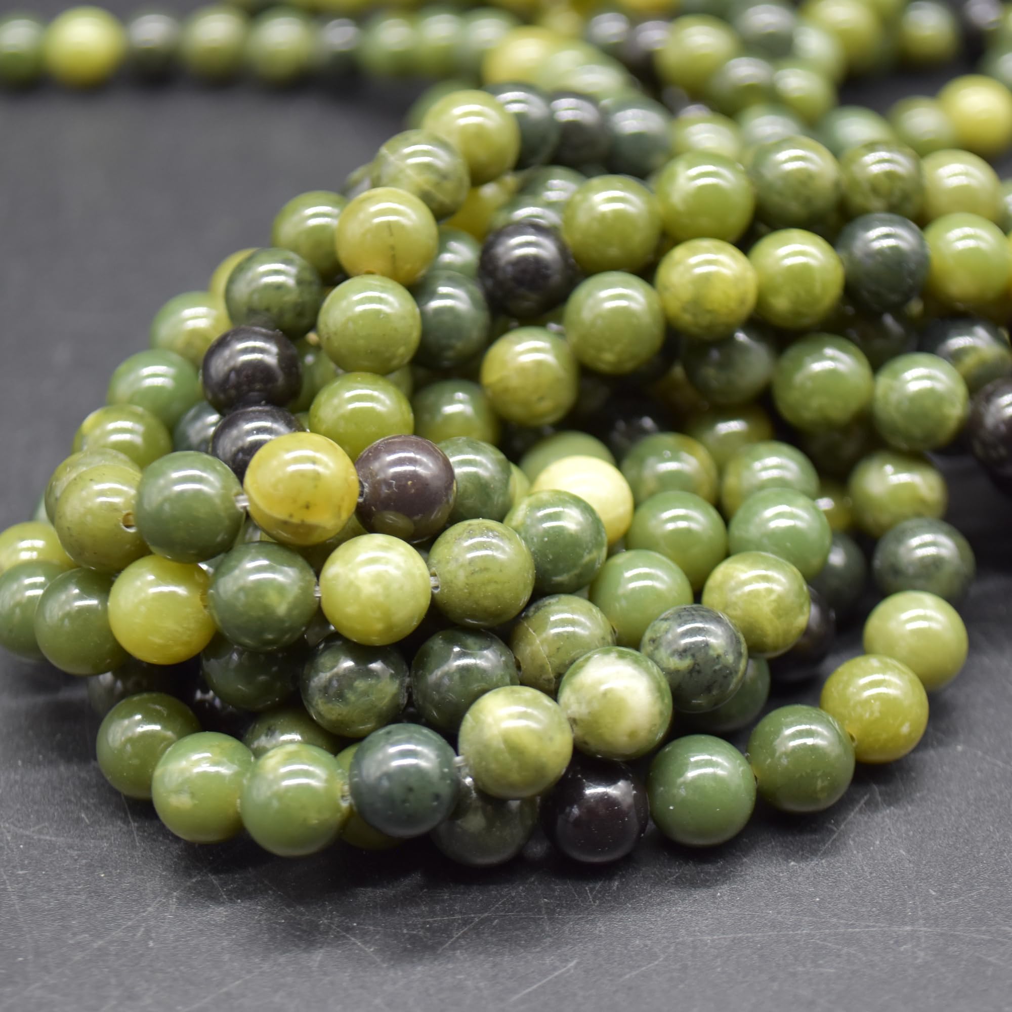 Nephrite Jade Gemstone Round Beads - 10mm - 15" Strand