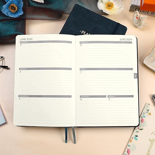 Miniatura 2 de Agenda 2024  Agenda semanal y mensual 2024 con calcomanías de calendario, enero de 2024 a diciembre de 2024, 5.9 x 8.4 pulgadas, papel A5 más grueso