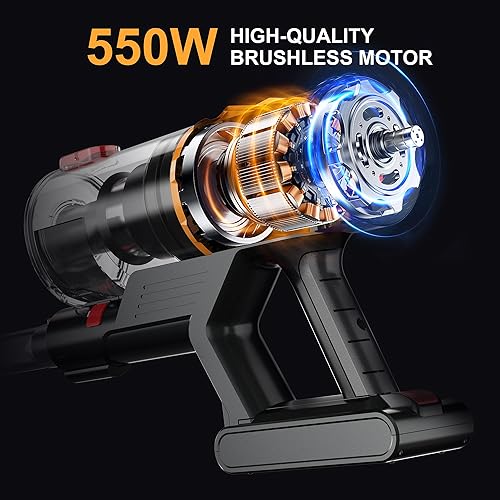 Miniatura 2 de Aspiradora inalámbrica con pantalla LED, aspiradora inalámbrica de 550 W para el hogar, batería extraíbleligerarecargable, aspiradora inalámbrica