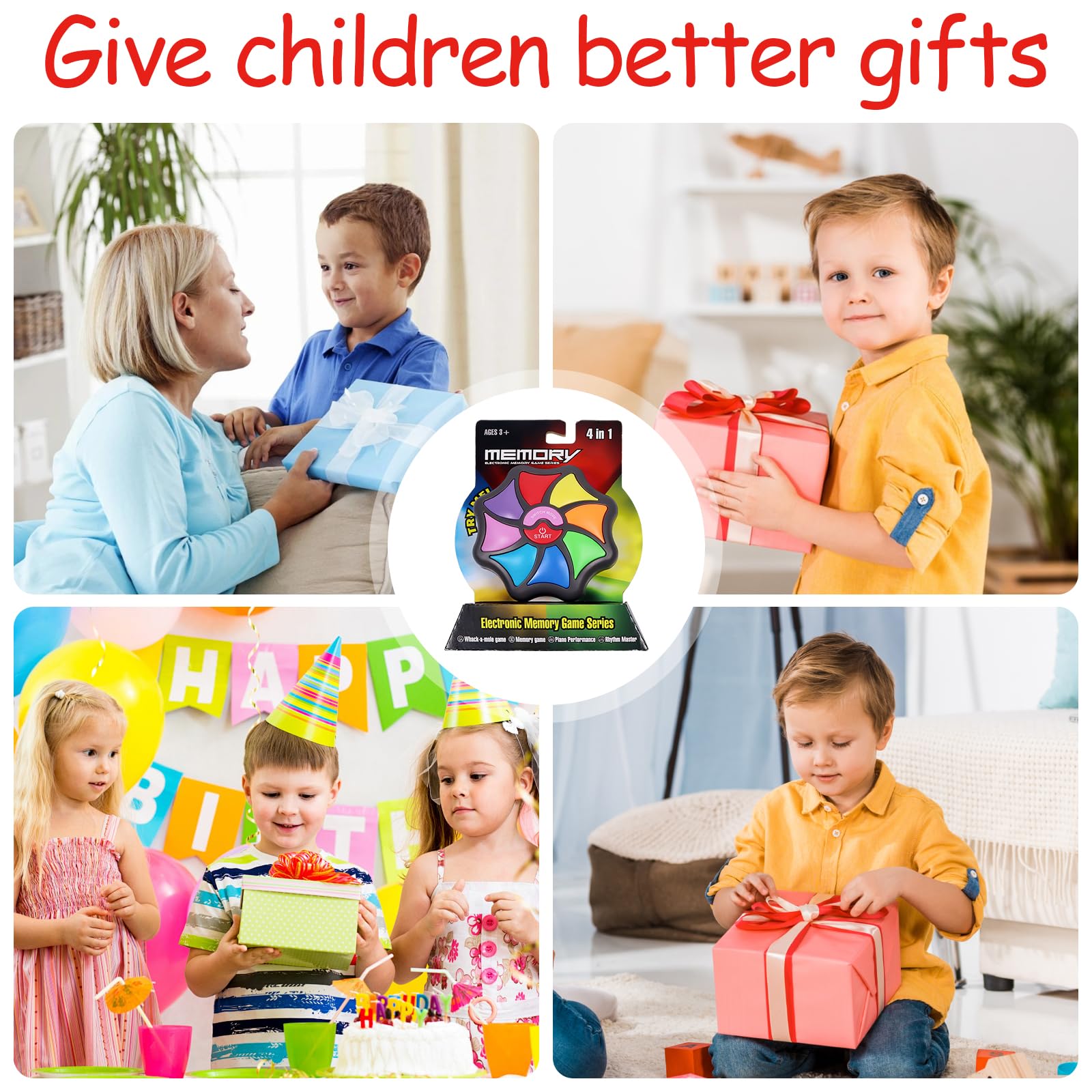 Juego de entrenamiento de memoria, juego de memoria electrónica para niños, juego de reacción multijugador con luces y sonidos, para entrenar el cerebro y las reacciones de los dedos, regalos para