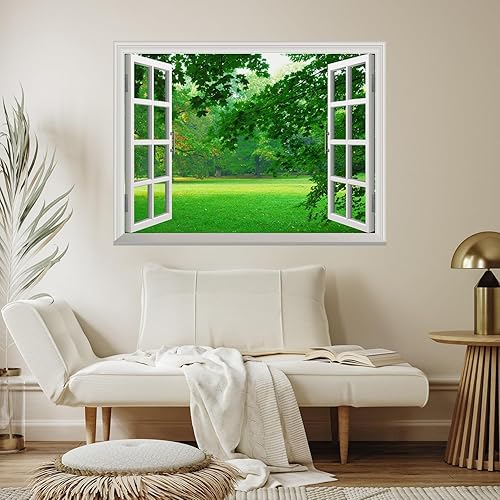 Miniatura 3 de wall26 Adhesivo de pared extraíblemural de pared Parque en otoño, decoración de pared creativa con vista de ventana, 36 x 48 pulgadas