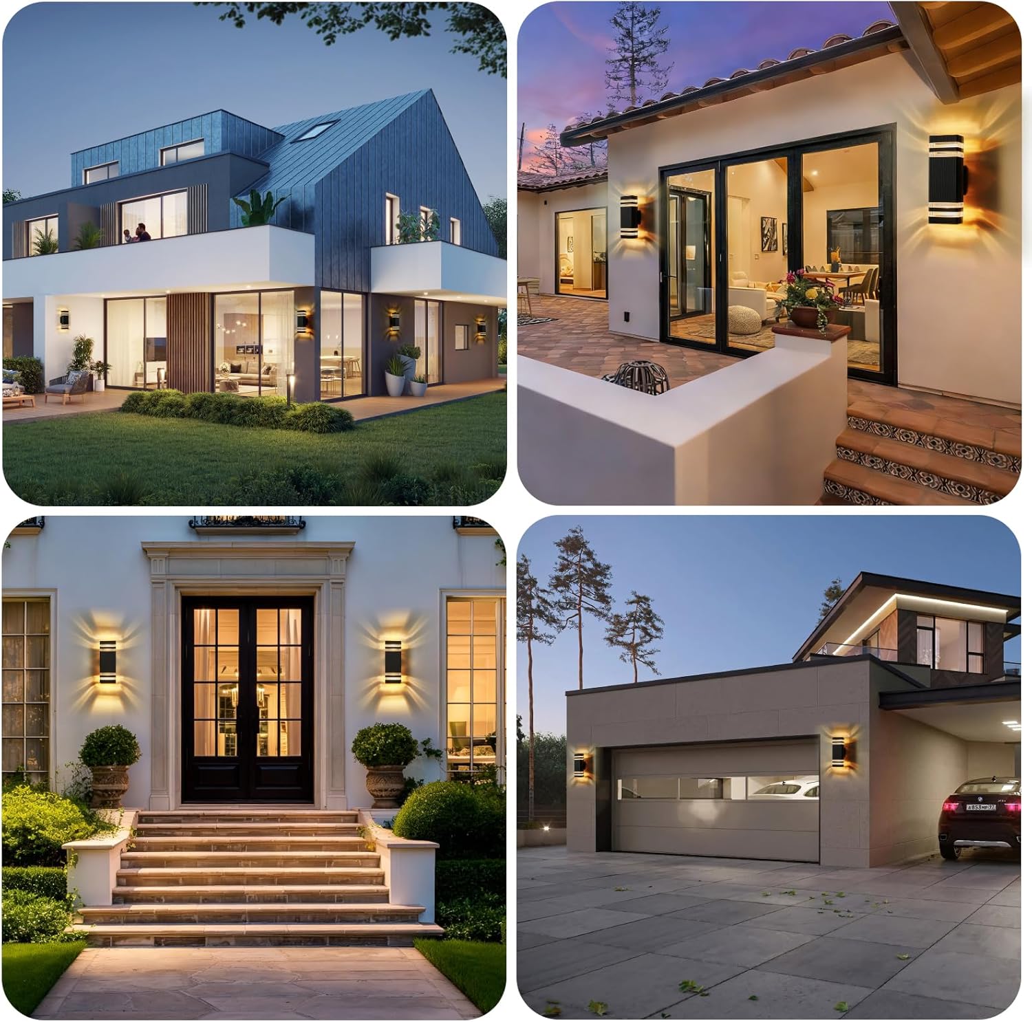 LMP 2 Packs Outdoor Wall Lights, Up and Down LED Porch Lights, IP65 Waterproof Aluminum Exterior Lighting Fixtures, Outdoor Sconces Wall Lighting for House, Front Door, Garage (3000K, Bulbs Included)