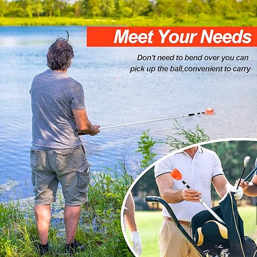Vista 7 de ToVii Golf Ball Retriever - Telescopic Aluminum Alloy Pole and Firm Nylon Cup Grabber