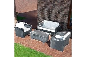 Hoolerry Waterproof Outdoor Patio Furniture Cover for Sofa and Table, Set of 4, Clear