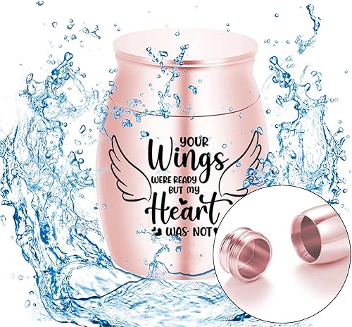 Miniatura 3 de Pequeñas urnas de recuerdo de cremación para cenizas humanas Juego de 4 hermosas mini urnas para compartir recuerdos para honrar a tu ser querido,