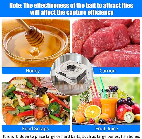 Miniatura 5 de Trampa eléctrica para moscas, dispositivo de plagas para mosquitos voladores, trampa automática para interiores, atrapador de plagas, control de