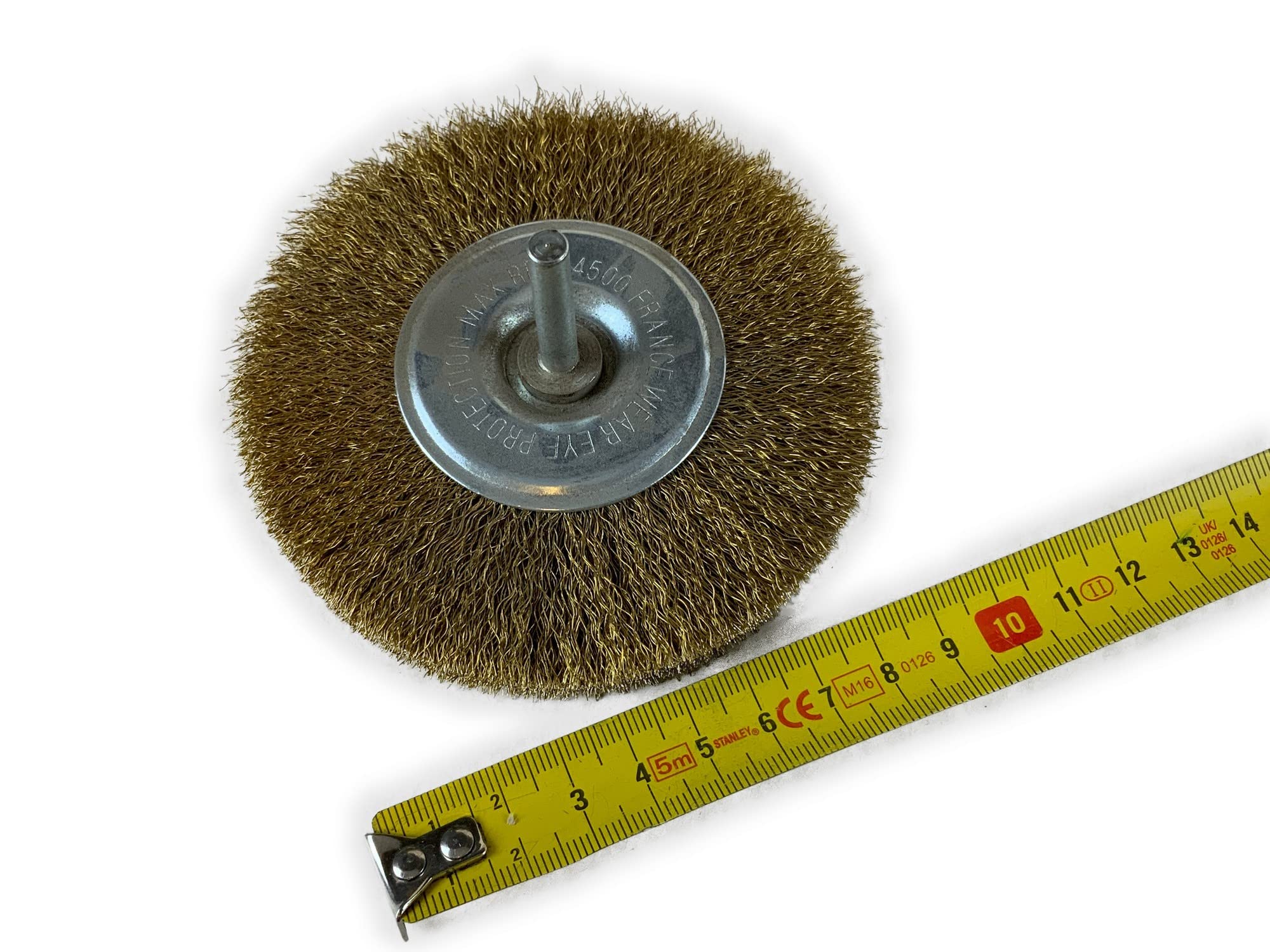 Kibros Brosse rot. circ. laiton souple Ø 100 mm 18 mm 3 rangs tige