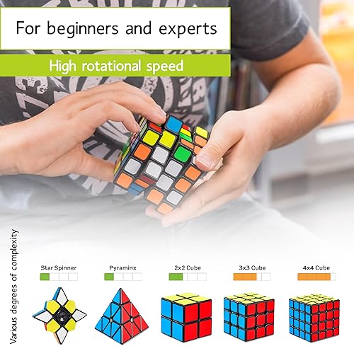 Miniatura 8 de CUBIDI Cubo mágico original 4x4 - Tipo Los Ángeles  Cubo de velocidad con propiedades de giro optimizadas  Cubo mágico para principiantes y