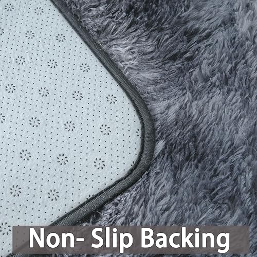 Vista 214 de Alfombras para dormitorio de niñas sala de estar: alfombra de área peluda de 5 x 7 para sala de juegos de niños, alfombra peluda de felpa pastel