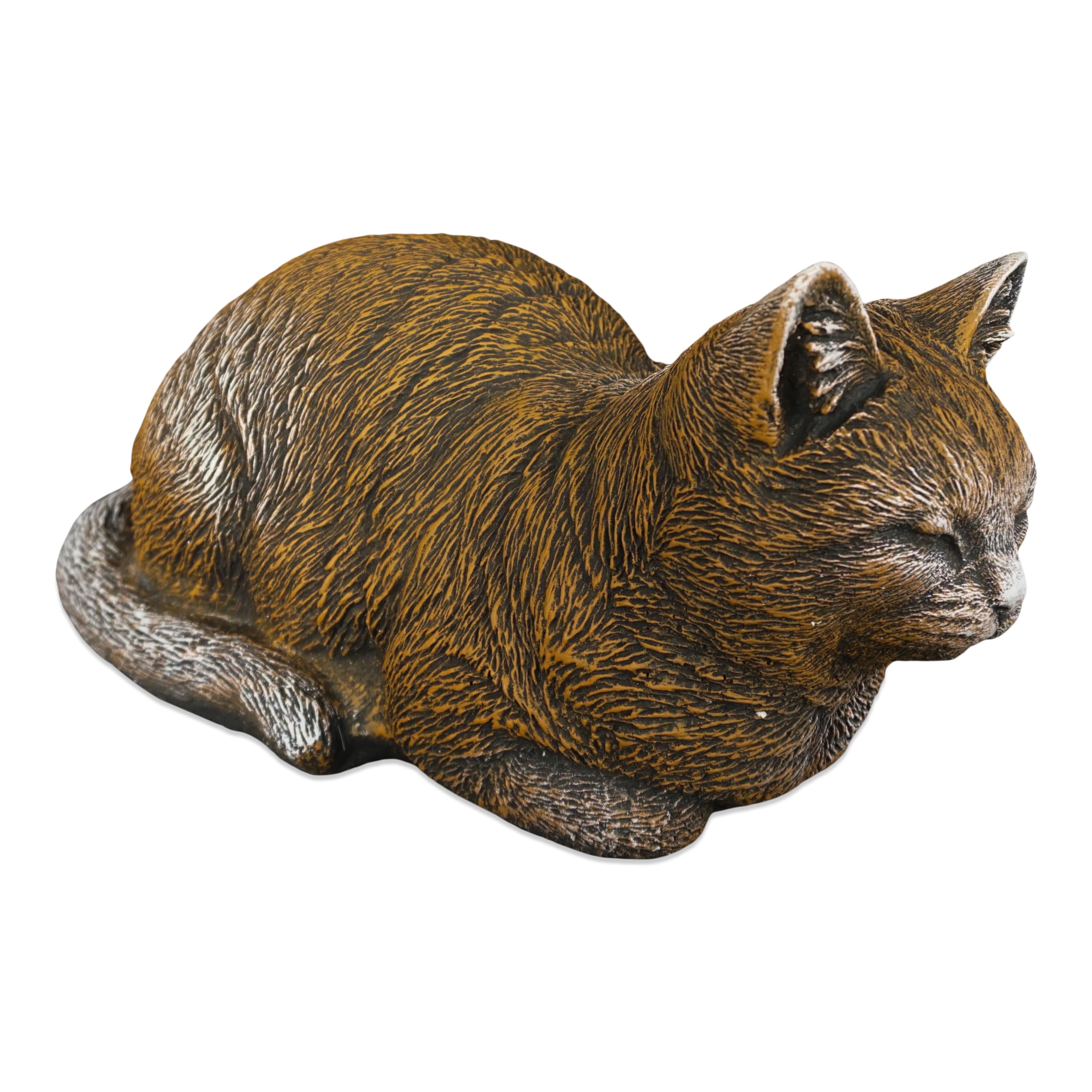 gartendekoparadies.de Masywna kamienna figurka kota, wysokość 17 cm, 35 x 20 cm, 9 kg, z odlewu kamiennego, odporna na mróz, do użytku wewnątrz i na zewnątrz (brązowa)