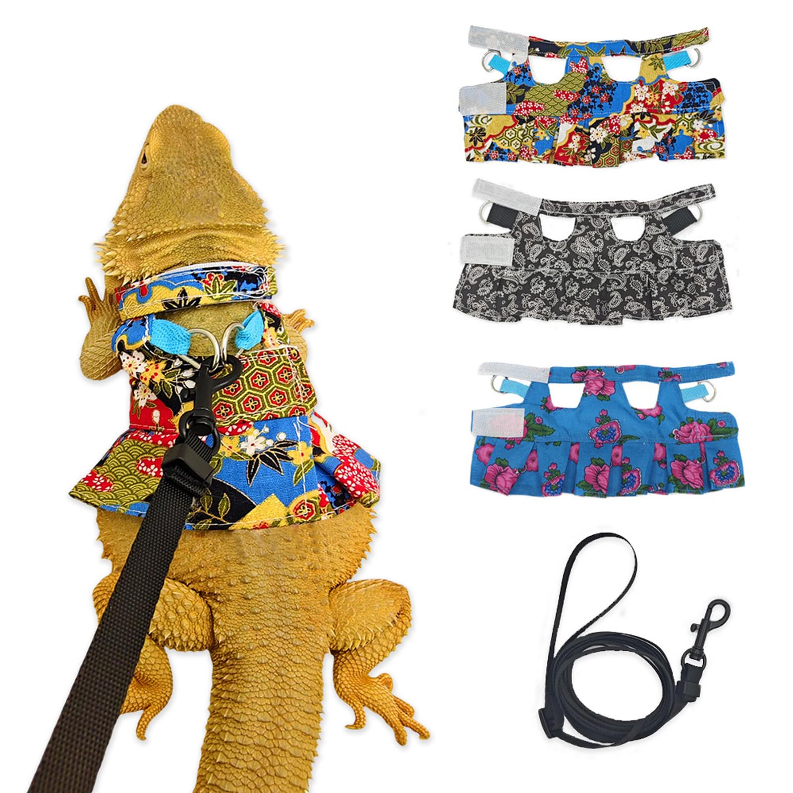 Lizard Harness Dress and Leash, Adjustable Hamster Ferret Harness and Leash Set