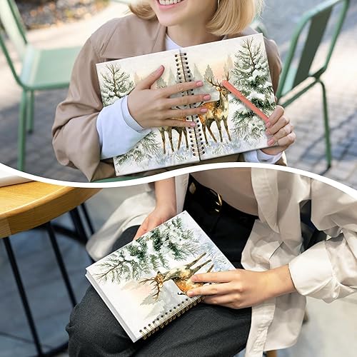 Miniatura 4 de DILSJ Winter Deer Christmas Tree Notebook Journal, Deer Gifts for Women, Winter Christmas Animal Journals Notebooks, Animal Lovers Gifts Hardcover