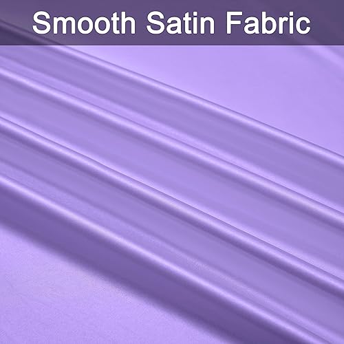 Miniatura 5 de Homiest Funda de edredón de 60 x 80 pulgadas para manta con peso, funda de edredón de satén lavanda con 8 lazos, funda de edredón sedosa y extraíble