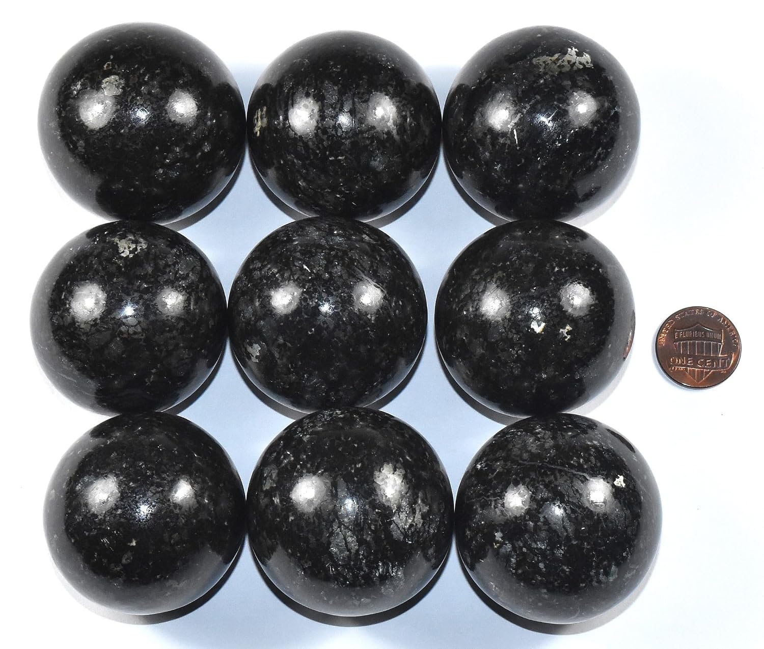 43mm Sparkling Dark Nuumite Nuummite Carved Sphere Polished Natural Collectible Gemstone Crystal Mineral Decor Specimen Ball - India + Stand (1PC) - Image 4