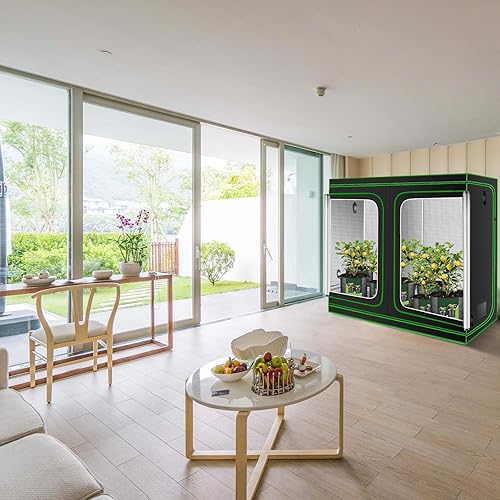 Miniatura 8 de MELONFARM - Tienda para cultivo de hidropónico con tela Mylar 600D, con ventana para observar, bandeja en el suelo y bolsa de herramientas para el