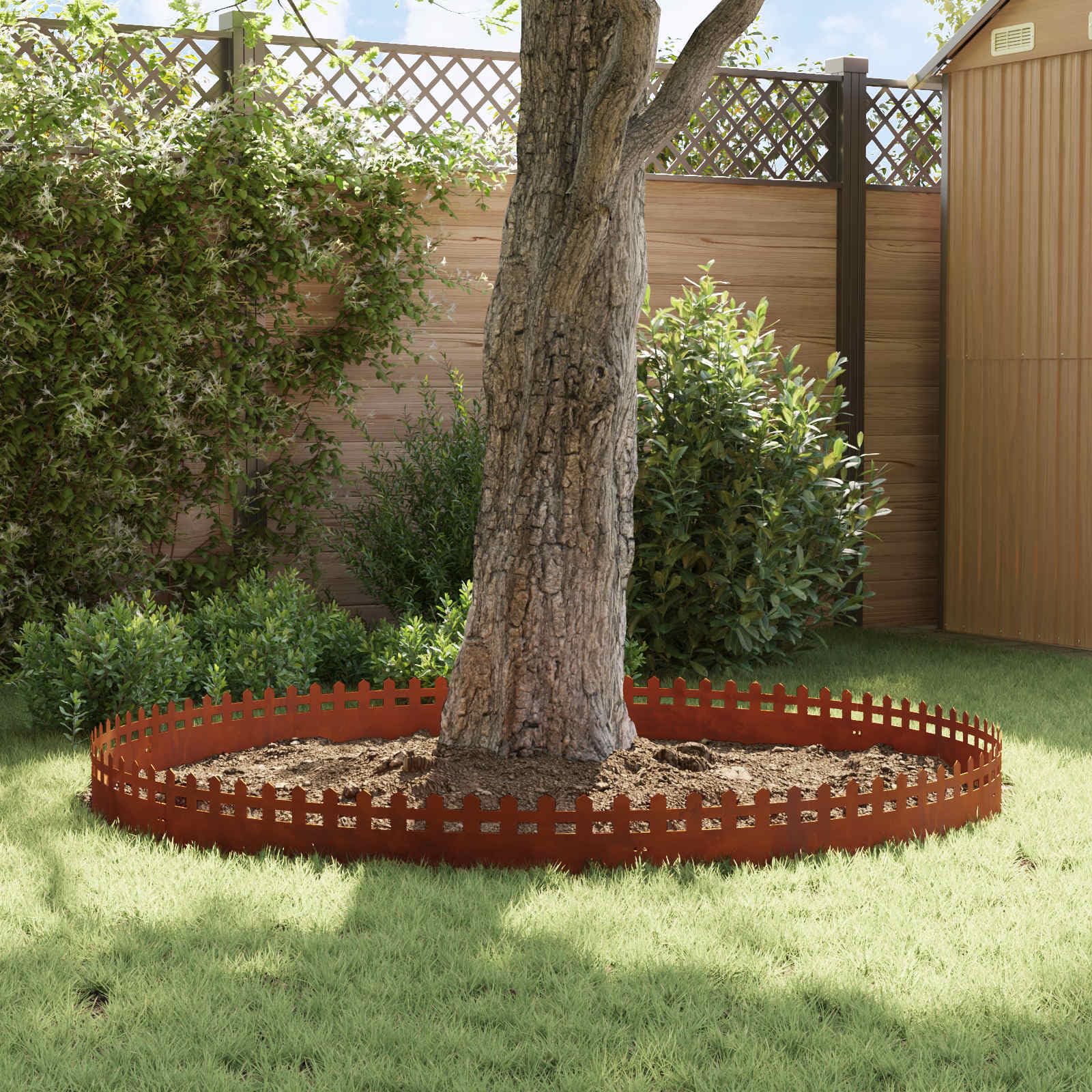 Lot de 20 bordures de pelouse en métal pour parterres de jardin et chemins - 103 x 0,05 x 22 cm - Pour un aménagement de jardin texturé