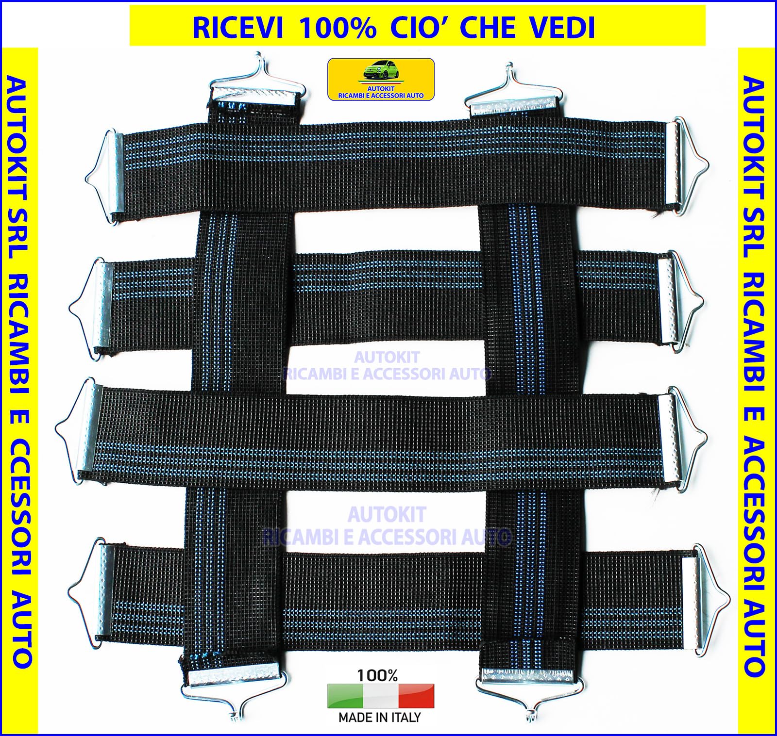 Generico Fasce Elastiche RINFORZATE su Misura Kit 6 PZ. SPECIFICHE per Sedile Panda Prodotte dal 1986 al 2003 - AK339