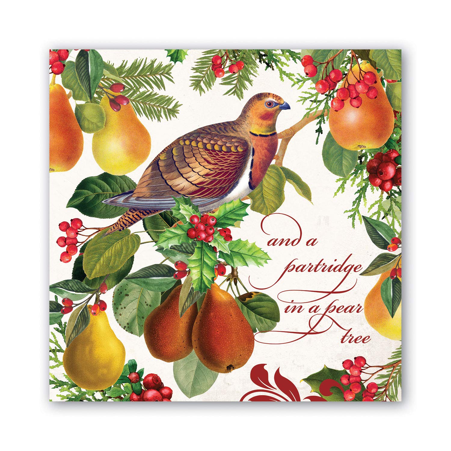 Michel Design Works Luncheon Napkins, In a Pear Tree