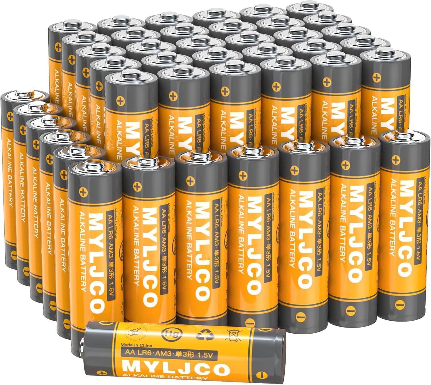 100-Pack AA Alkaline High-Performance Batteries,Alkaline AA Battery for Household and Office Devices 1.5 Volt, 10-Year Shelf Life (100)