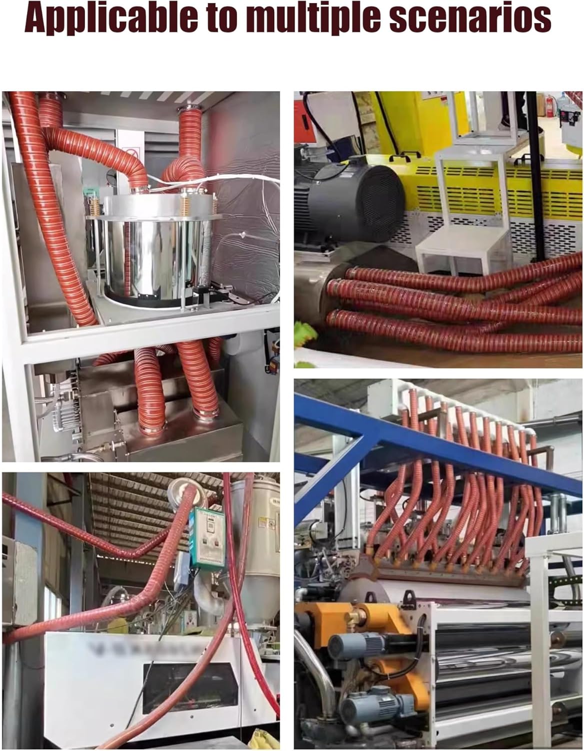 Heavy-Duty High Temperature Silicone Ducting Hose - Steel Wire Reinforced Flexible Duct, Fire Retardant Fiberglass Duct(2.01in/5.1cm,200cm)