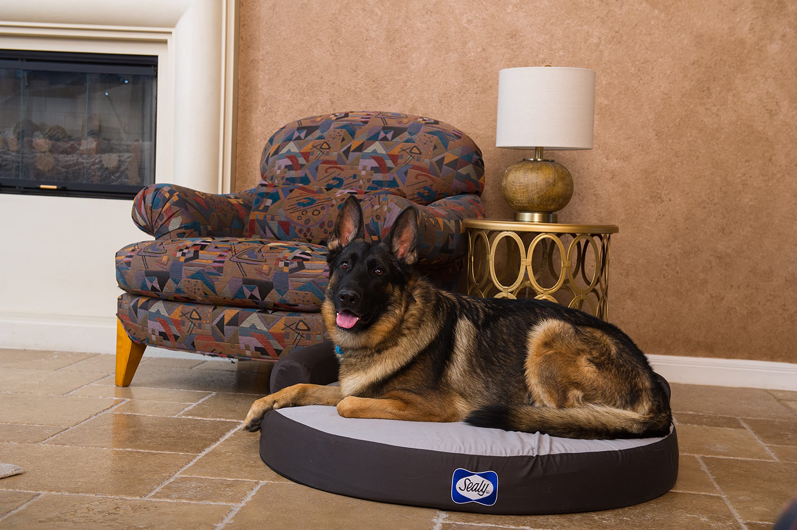 Amazon | Sealy Zen プレミアムラウンド犬用ベッド Lサイズ グレー