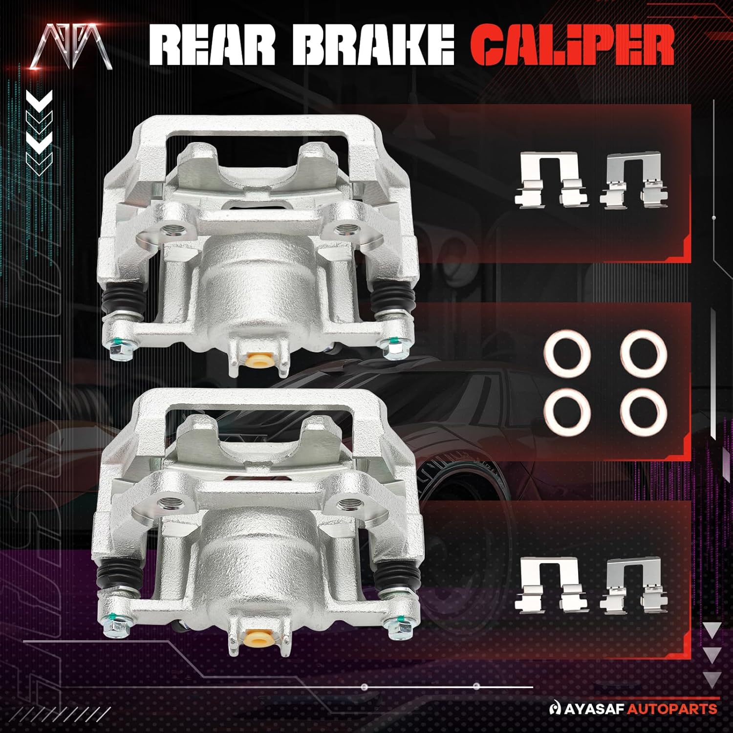 MAYASAF 19B3238 19B3239 Rear Brake Caliper Driver & Passenger Side Caliper Set Fit for Acura MDX 2007 2008 2009 2010 2011 2012 2013, ZDX 2010 2011 2012 2013