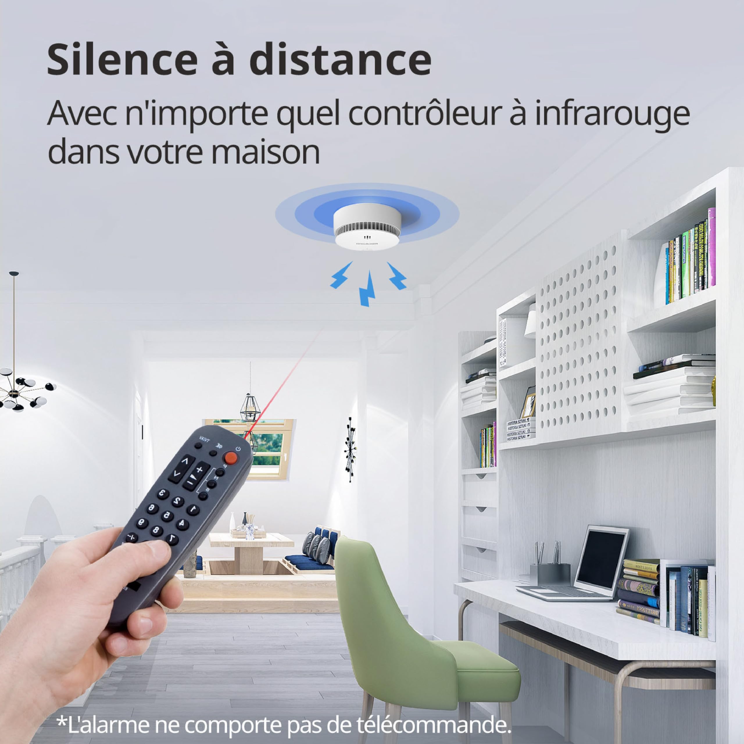 Detecteur de Fumée Connecté, Pile de 10 Ans, Detecteur de Fumée, Alarme Incendie Détecteur Fumée, Alarme Incendie Conforme à la Norme EN14604 (3 Pcs)
