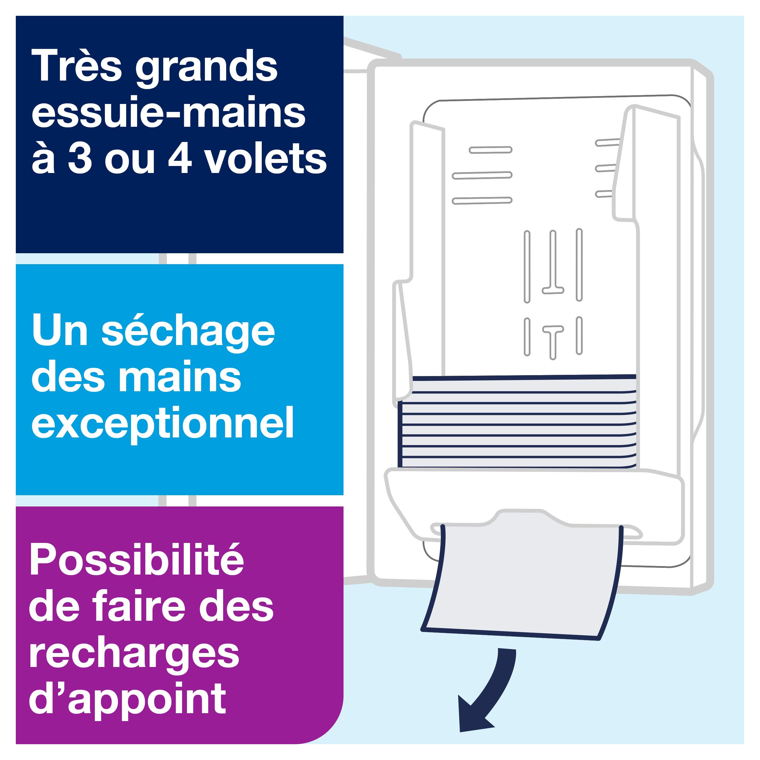 Tork Xpress, Distributeur murale pour essuie-mains interfoliés en acier inoxydable H2, distribution feuille à feuille, gamme Image, 460004
